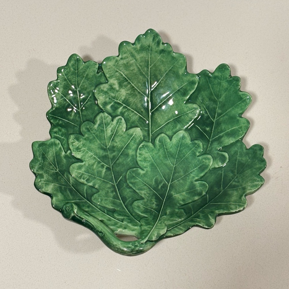 Vintage Vietri Italy Foglia Majolica Lettuce Leaf Salad Plate 7032 20